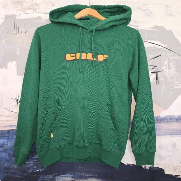 Golf Wang Mens Hoodie Green Small Yellow Spell Out - Picture 1 of 3
